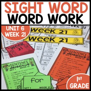 Word Work Center Activities Unit 6 Week 21