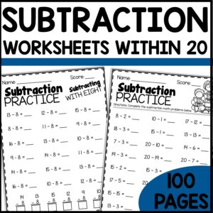 1st Grade Subtraction Worksheets