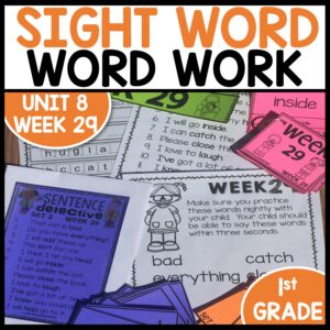 Word Work Center Activities Unit 8 Week 29