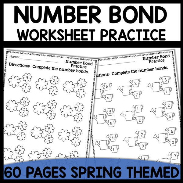 Number Bond Spring Themed Worksheets