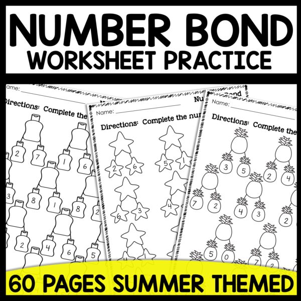 Number Bond Summer Themed worksheets - Image 2