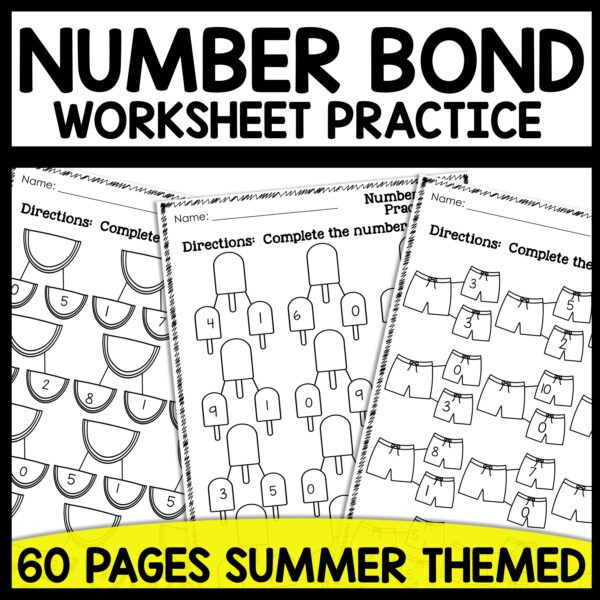 Number Bond Summer Themed worksheets - Image 4