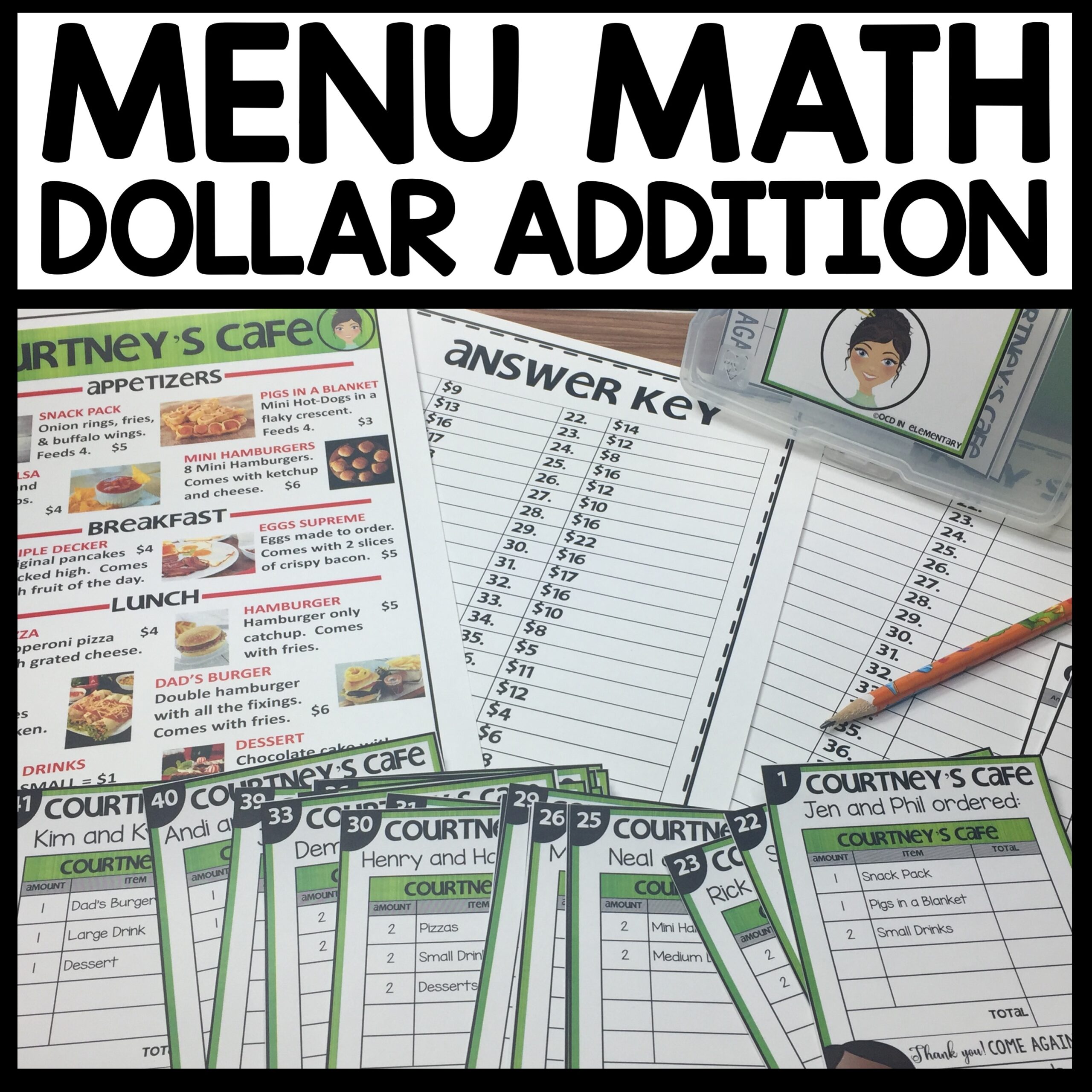 Menu Math Dollar Addition