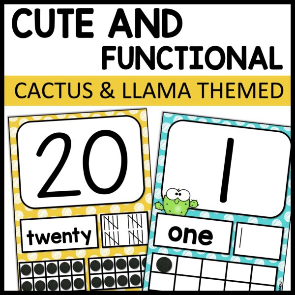 Number Posters Cactus and Llama Themed Classroom Decor - Image 3