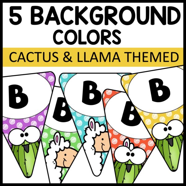 Alphabet Banners Cactus Llama Themed Classroom Decor - Image 2