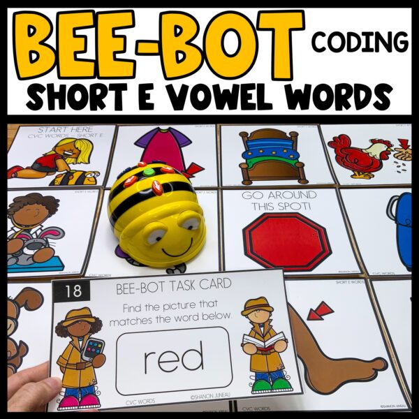 Bee Bot Coding Activity Short e Words - We Are Better Together