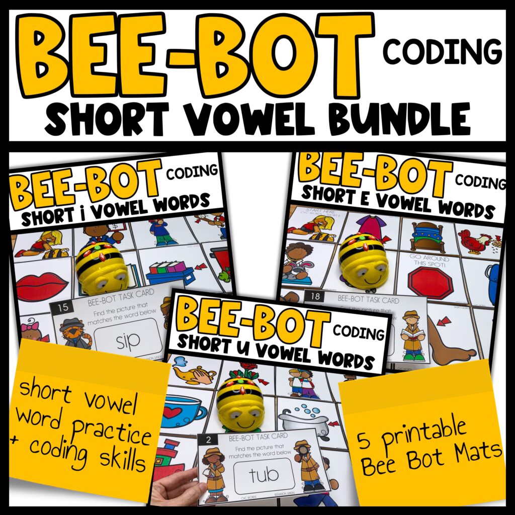 Bee Bot Coding Activity Short Vowel Words - We Are Better Together