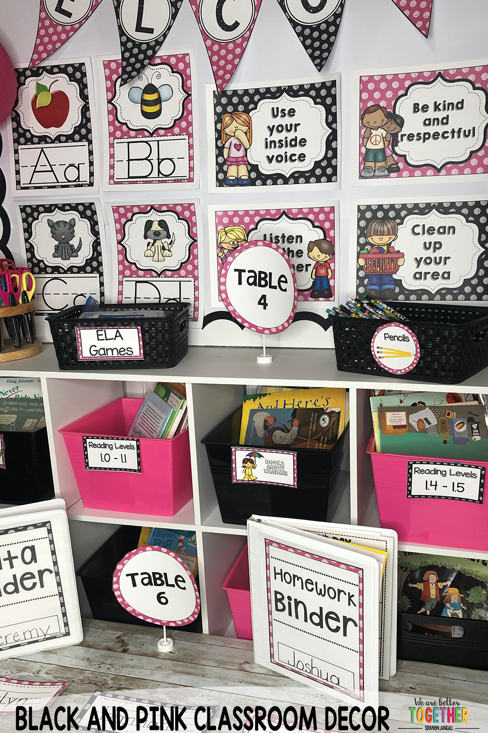 black-and-pink-classroom-decor