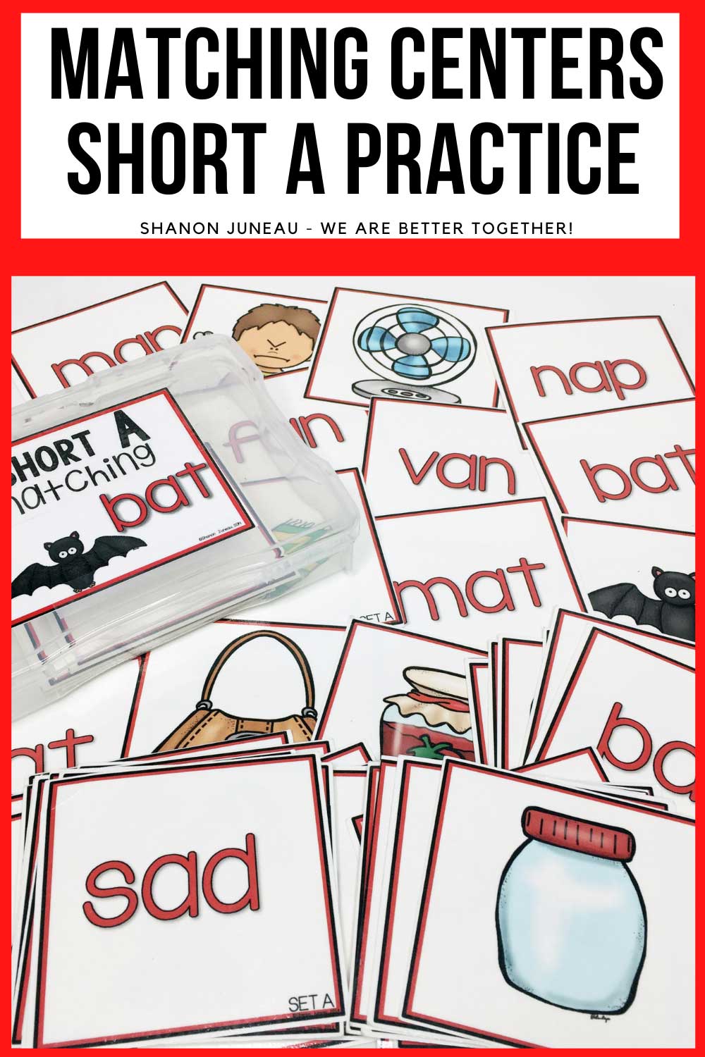short a printable matching task cards