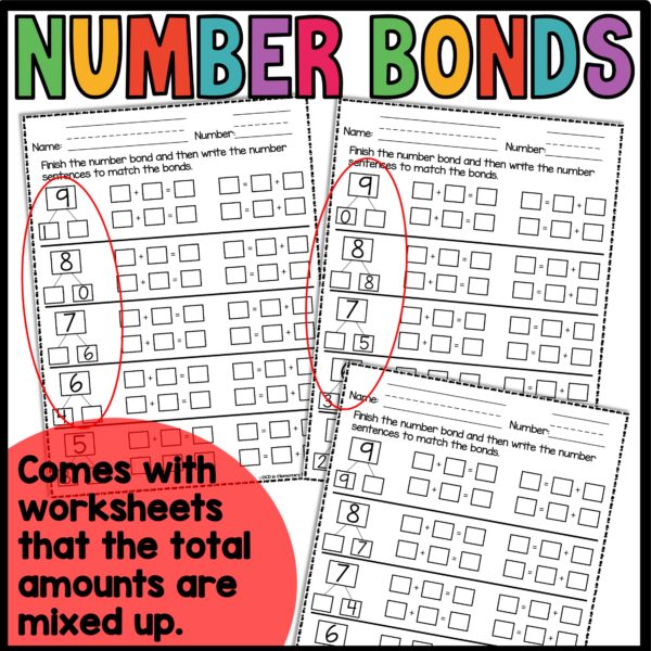Number bond Work Sheets