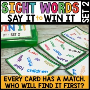 1st Grade Sight Words High Frequency Word Practice Game - Set 2