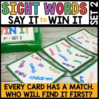 1st Grade Sight Words High Frequency Word Practice Game - Set 2