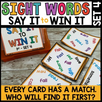 1st Grade Sight Words High Frequency Word Practice Game - Set 4