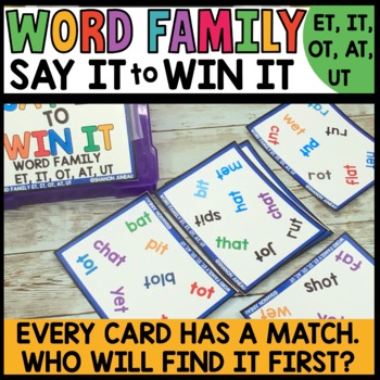 Word Family Activities First Grade Centers Game