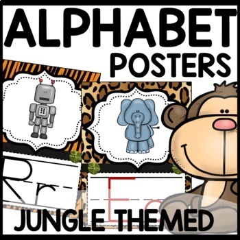Alphabet Posters Jungle Themed Classroom Decor
