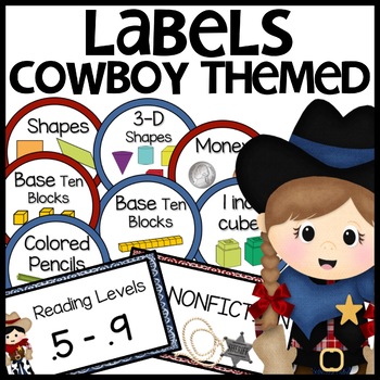 Classroom Labels Cowboy Themed