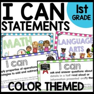 1st Grade I Can Statements Polka Dot Themed