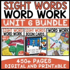 Word Work Center Activities Month 6 Bundle