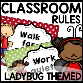 Classroom Rules Ladybug Themed Decor
