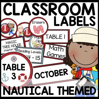 Classroom Labels Nautical Themed