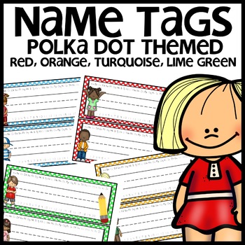 Name Tags Polka Dot Themed Classroom Decor