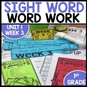 Word Work Center Activities Unit 1 Week 3