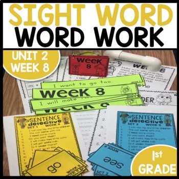 Word Work Center Activities Unit 2 Week 8