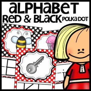 Alphabet Posters Red and Black Themed Classroom Decor