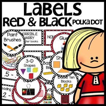 Classroom Labels Black and Red Themed