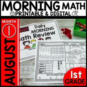 August Morning Work 1st Grade Daily Math Review