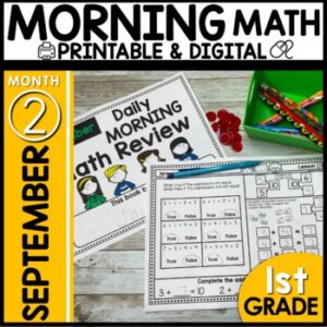 September Morning Work 1st Grade Daily Math Review