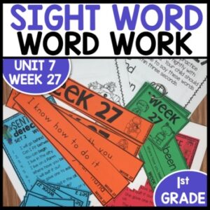 Word Work Center Activities Unit 7 Week 27