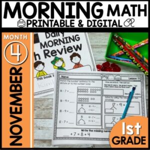November Morning Work 1st Grade Daily Math Review