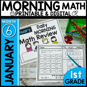 January Morning Work 1st Grade Daily Math Review