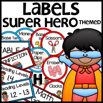 Classroom Labels Super Kid Themed
