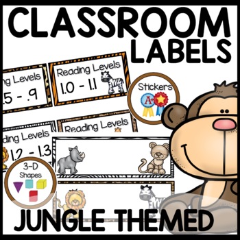Classroom Labels Jungle Themed