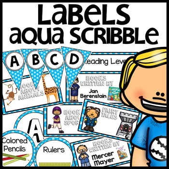 Classroom Labels Aqua Themed