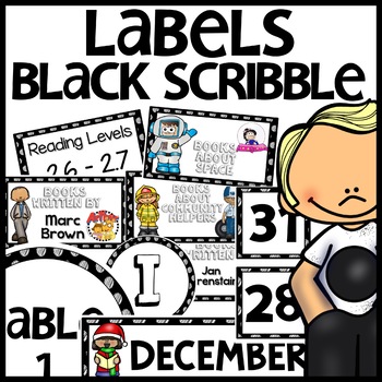Classroom Labels Black Themed