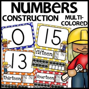 Number Posters Construction Themed Classroom Decor