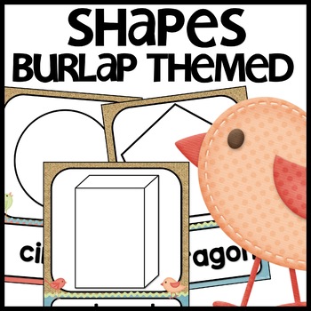 Shape Posters Burlap Themed Classroom Decor
