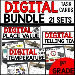 1st Grade Math Digital Task Cards BUNDLE
