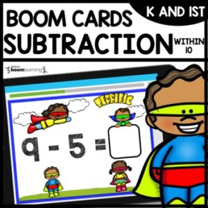 Subtraction facts to 10 Boom Cards