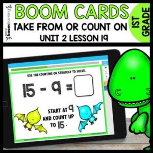 Counting on or Take from Ten Strategy BOOM CARDS