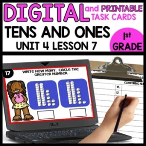 Comparing Numbers Digital and Printable Task Cards