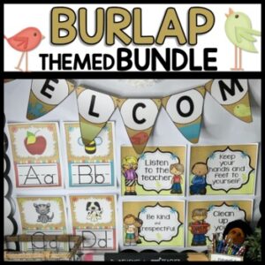 Burlap Themed Classroom Decor Bundle