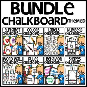 Chalkboard Themed Classroom Decor Bundle