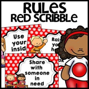 Classroom Rules Red Themed Decor