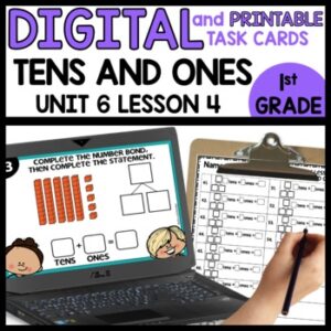 Tens and Ones Task Cards Printable and Digital