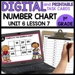 Number Chart Task Cards Digital and Printable