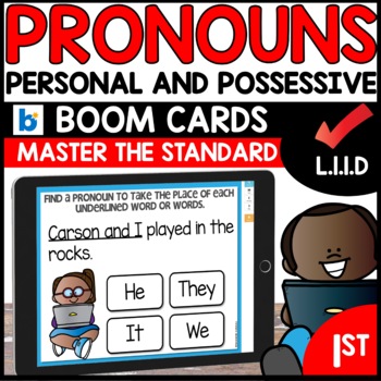 Pronouns Personal and Possessive BOOM CARDS L.1.1.D